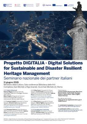 11/06/2026. Seminario del proyecto Digitalia «Digital Solutions for Sustainable and Disaster Resilient Heritage Management»